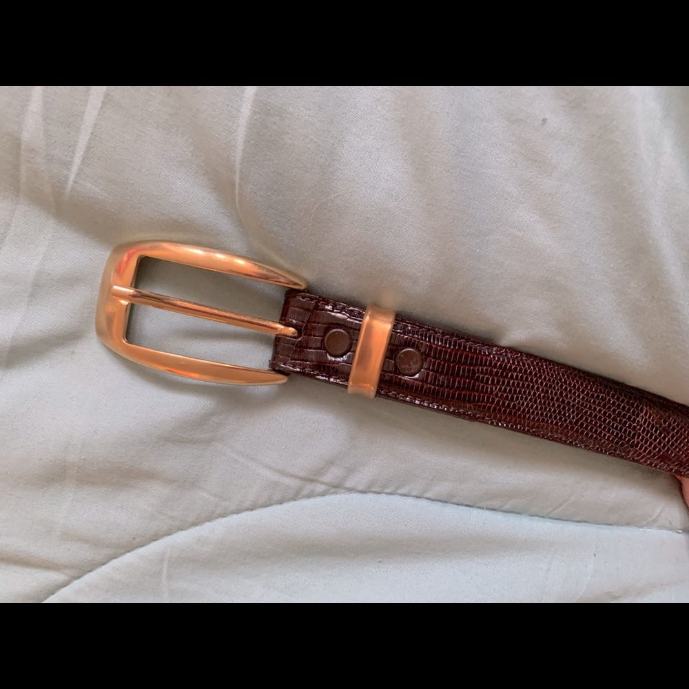 Genuine Lizard Pat Abeias belt 2 buckles men’s 32